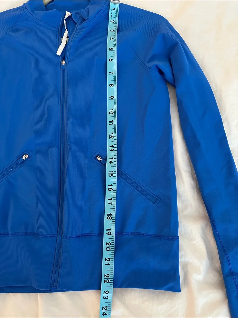 Lululemon EUC Women’s Electric Blue Full-Zip Active Stretch Zip-Up - size 8